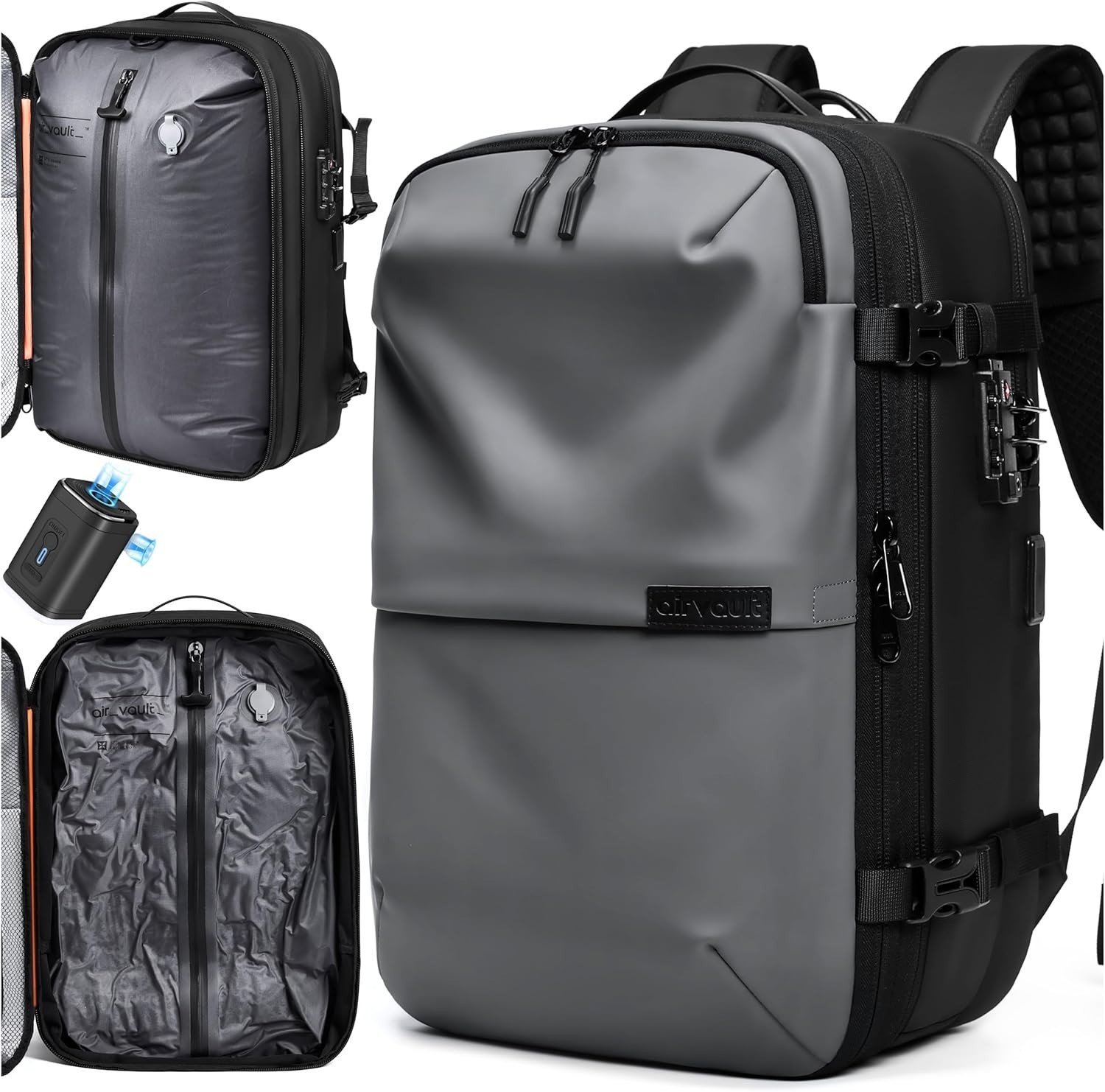 Vacuum Seal Travel Backpack 60L with Expandable HyperSeal Air Compression Vacuum