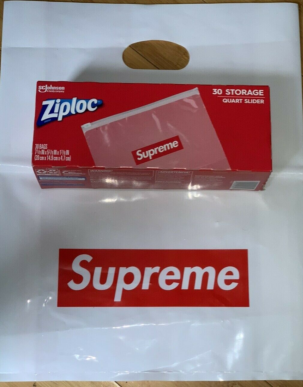 Supreme Ziploc Bags 1 box (30 Count) NEW – BOGO STICKER INCLUDED – FAST SHIP