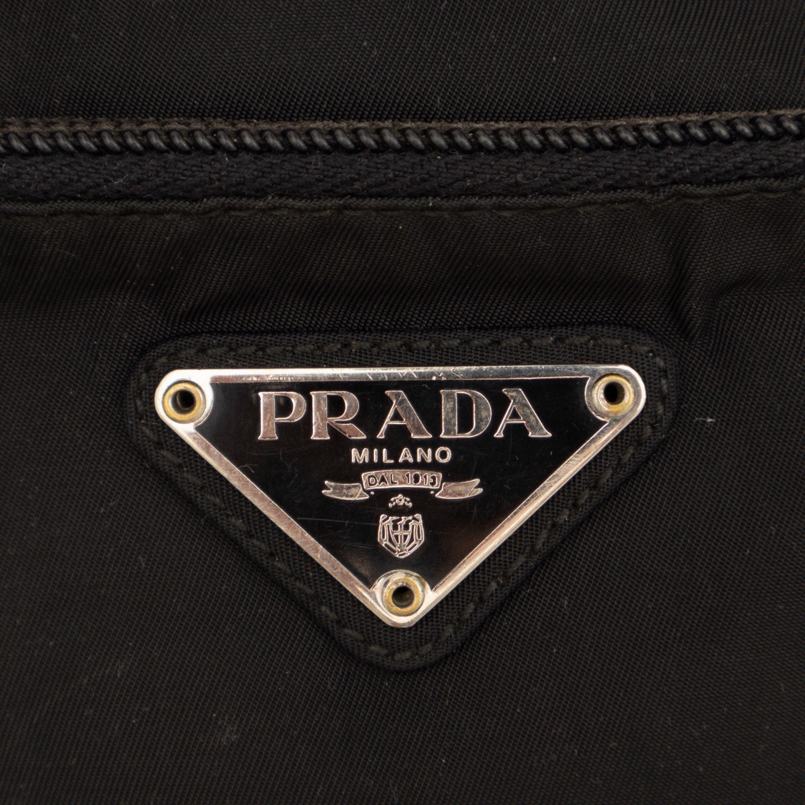 PRADA Triangle Logo Shoulder Crossbody Messenger Bag Tessuto Nylon Black