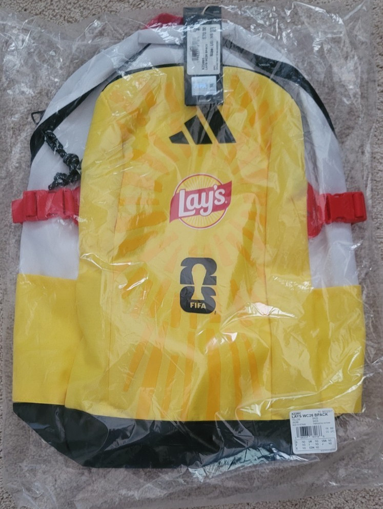 Lays Adidas Fifa World Cup 2026 Yellow Backpack Official Promo Sealed