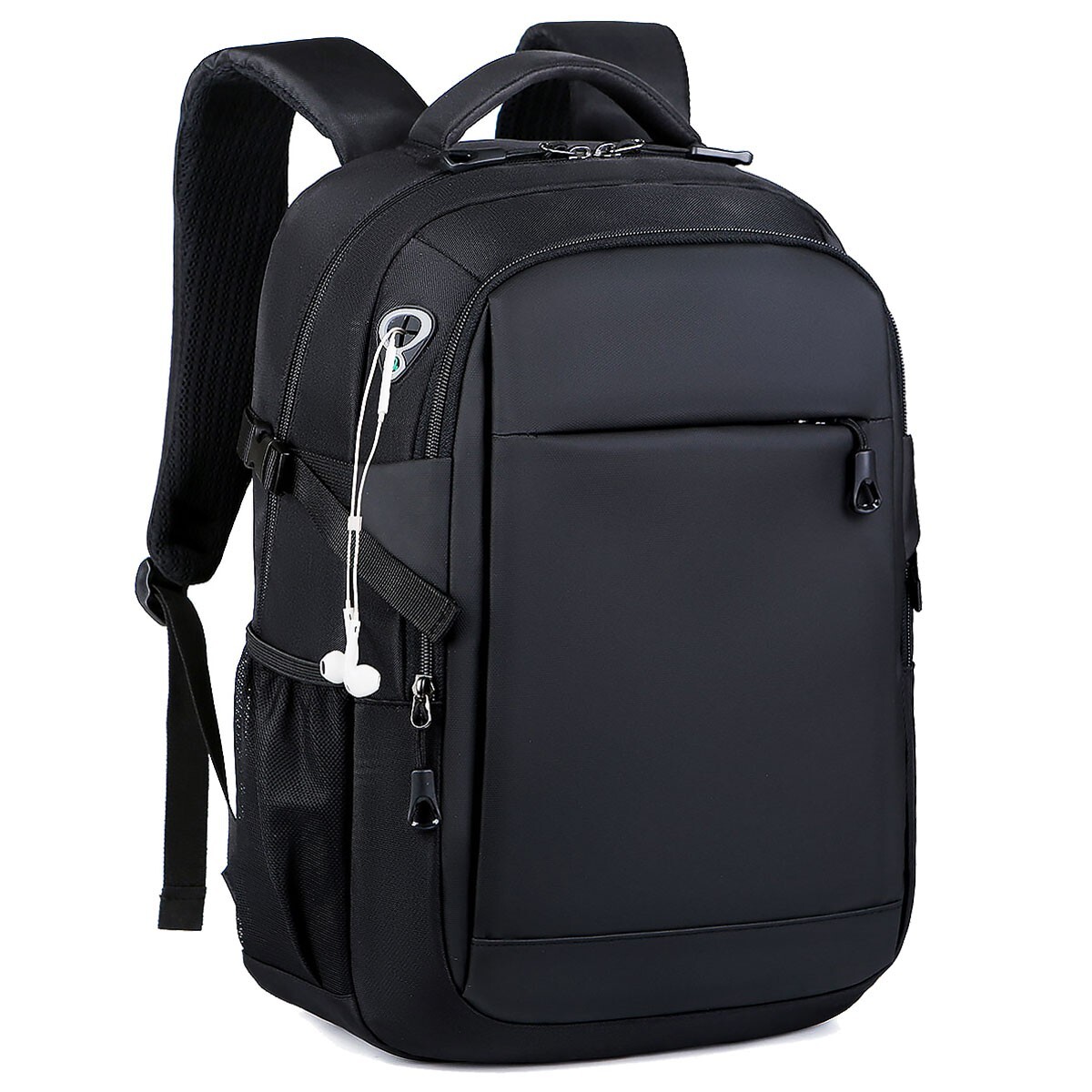 Men Women Backpack Bookbag School Travel Laptop Rucksack Zipper Bag 15.6” Black