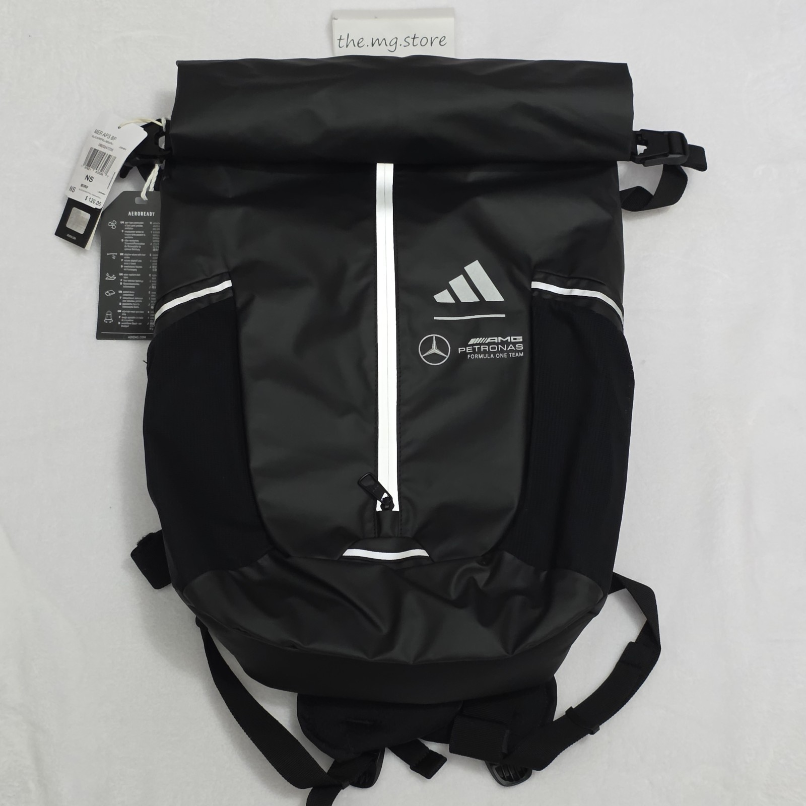 Adidas Backpack Mercedes-AMG Petronas F1 Team Black Reflective Laptop Books Bag