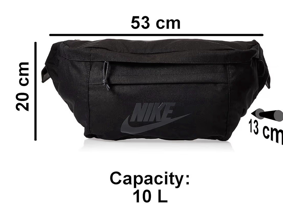 Nike Tech Hip Pack Bag, Fanny Pack Waistpack Crossbody, Black/Grey Travel Purse