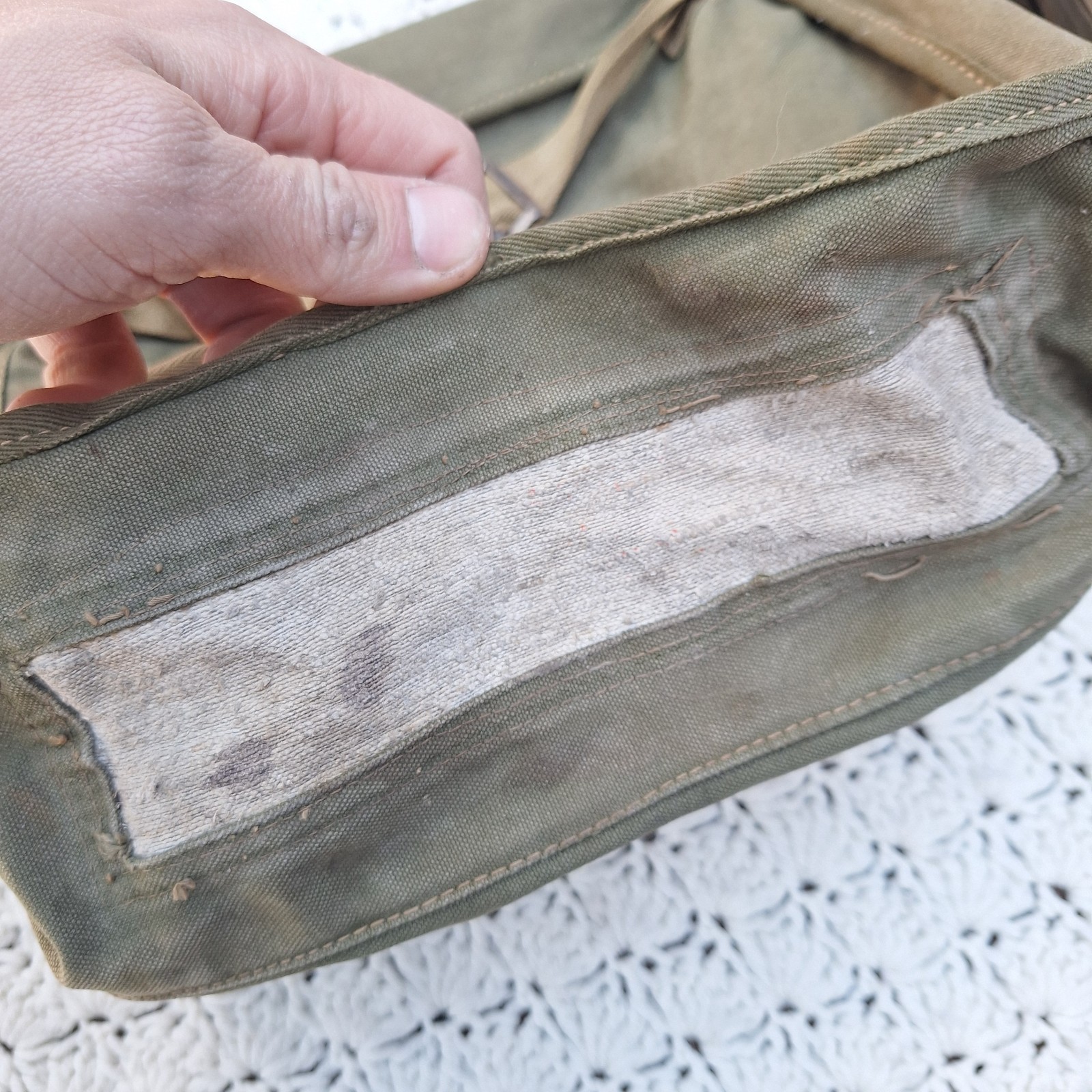 Vtg US Military Olive Drab Canvas Messenger Ammo Shoulder Bag Crossbody Talon