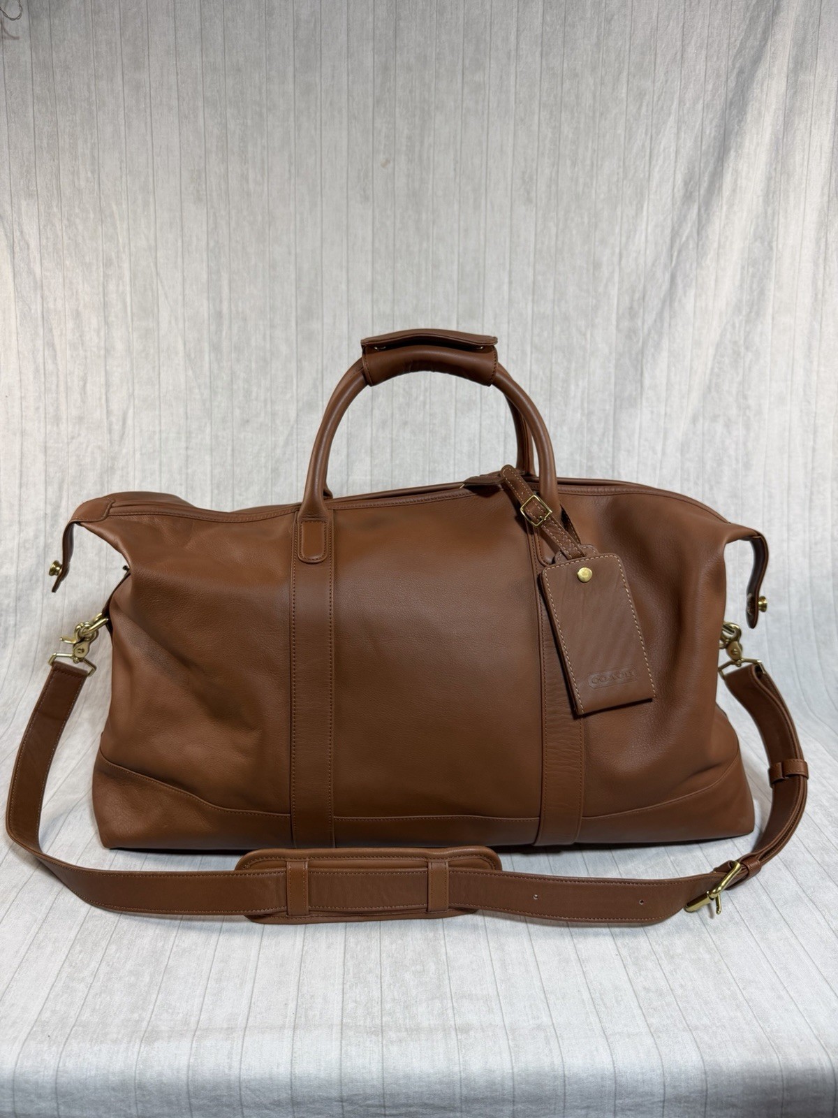 COACH OLD COACH 2-Way Boston Bag Brown Leather Shoulder Duffle Vintage 0502