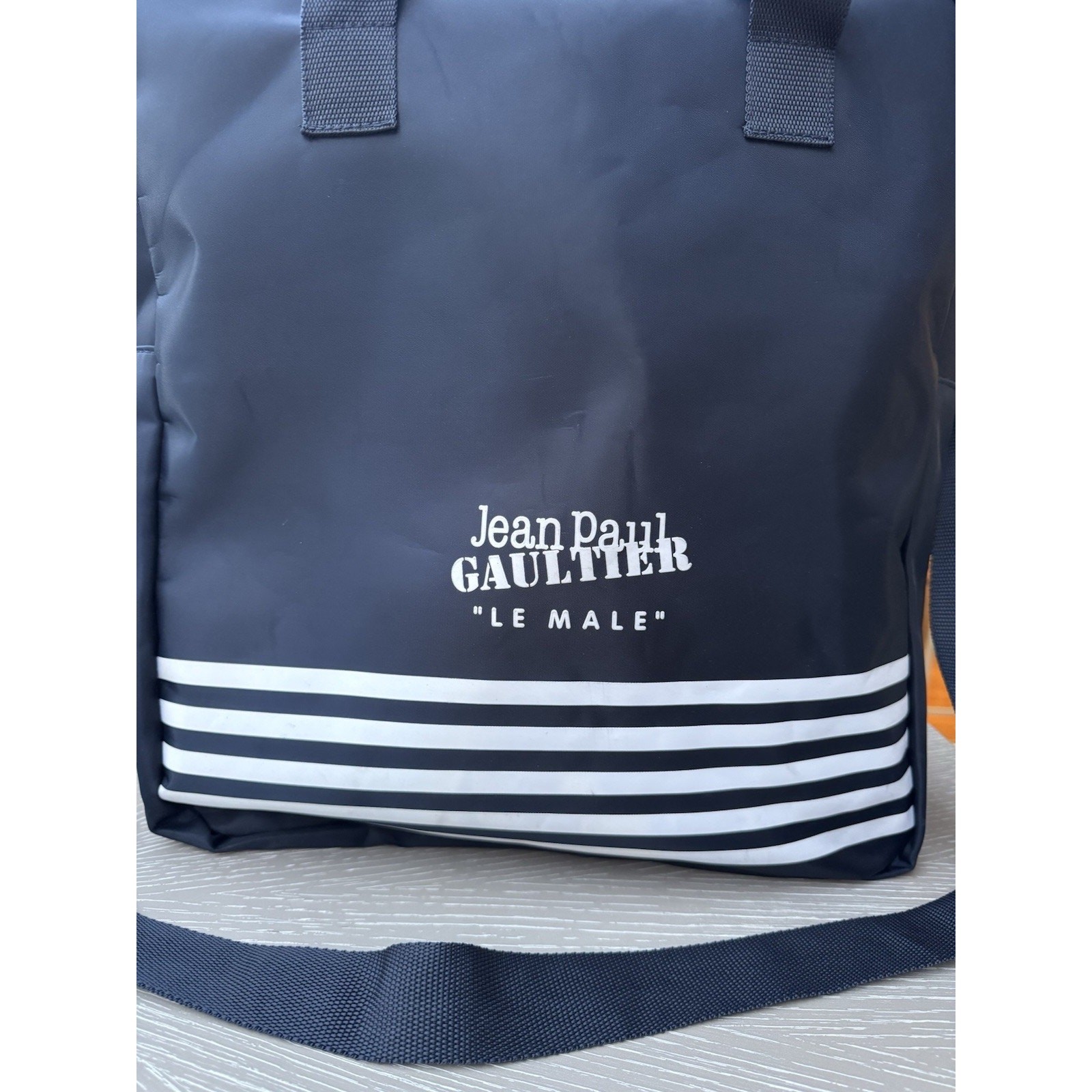 Jean Paul Gaultier Le Male Navy Blue Messenger Travel Weekend Tote Bag GWP