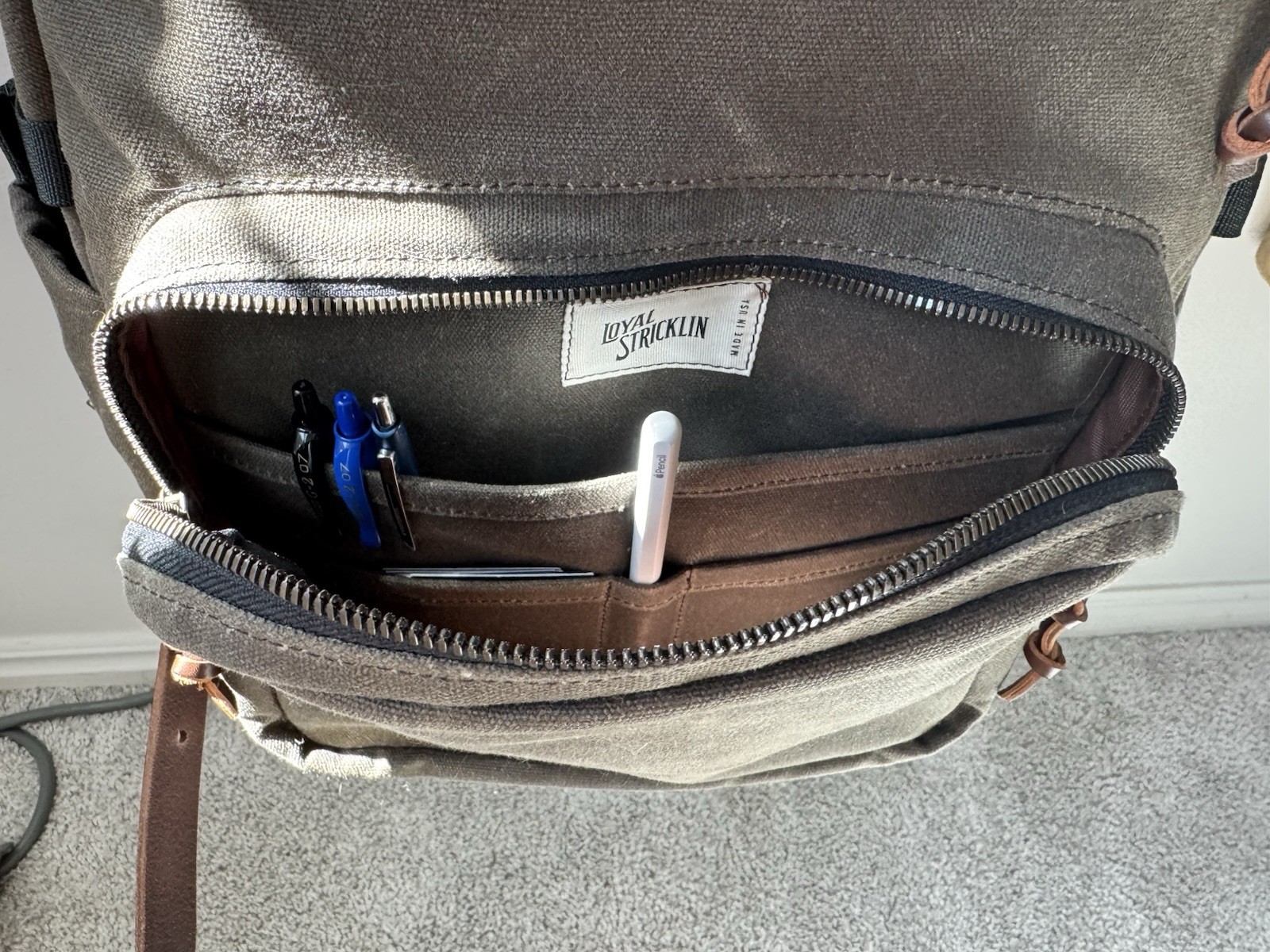 Loyal Stricklin Olive Green Waxed Canvas Backpack – Custom