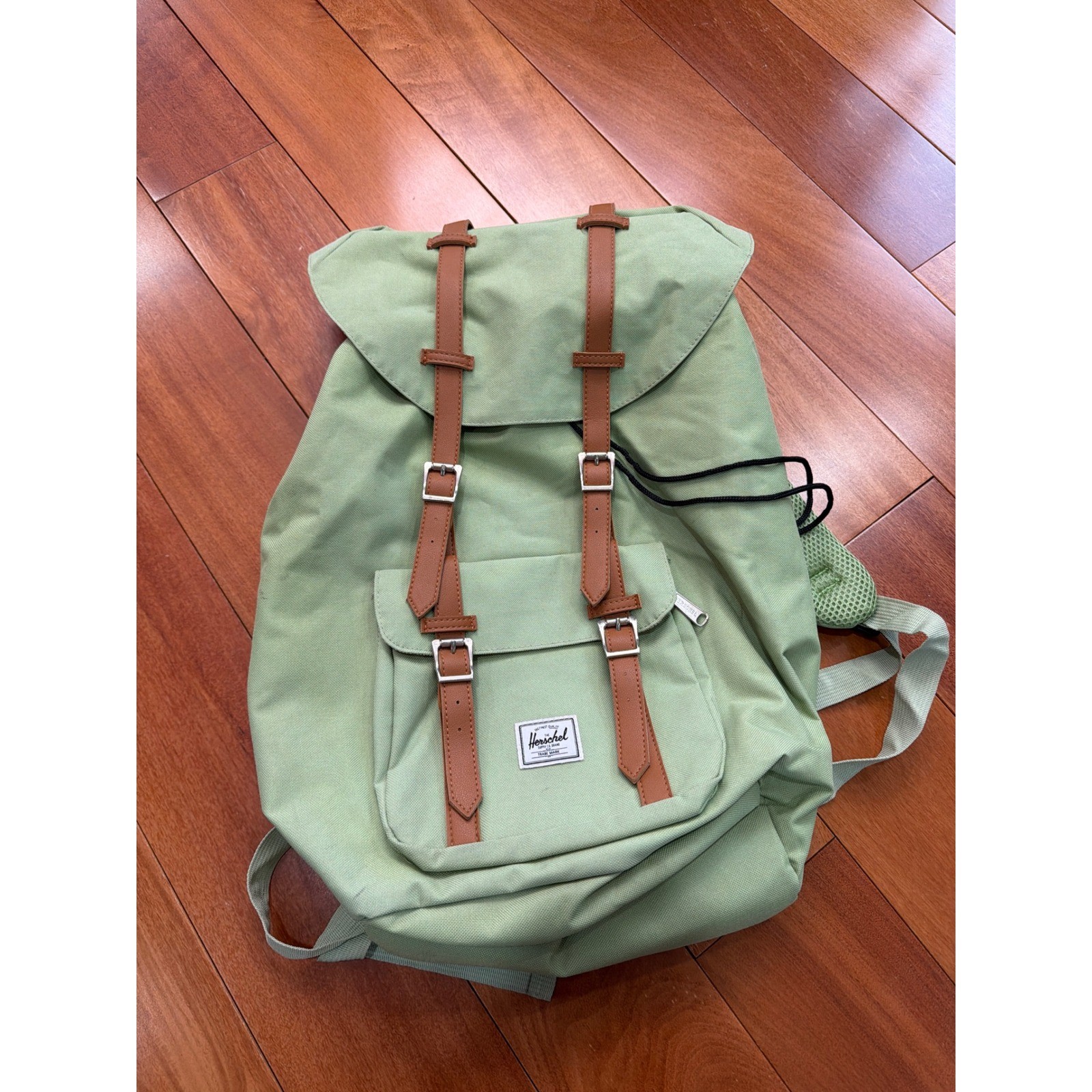 Herschel Supply Co Little America Backpack Unisex Sage Green Tan Straps OS
