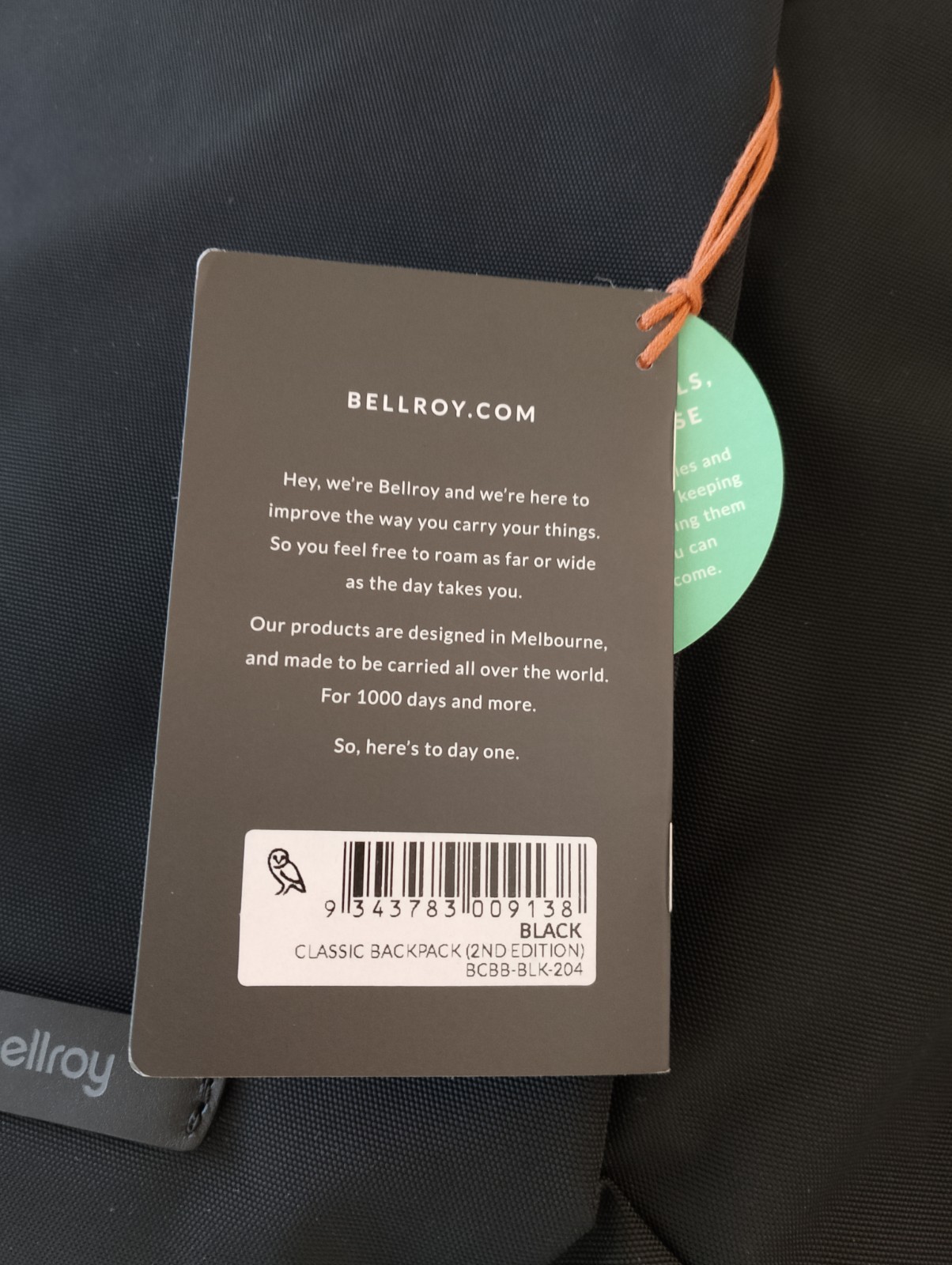 Bellroy Classic Backpack 2nd Edition 20L Black BNWT Laptop Work Travel Bag