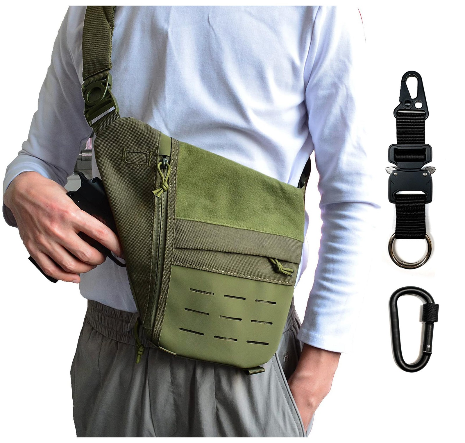 Concealed Carry Sling Bag for Men Wome, Tactical Shoulder Bag Valcen Personal…