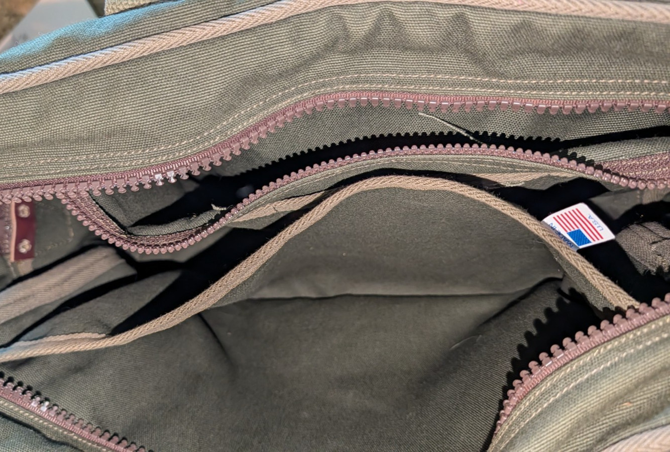 Vintage Duluth Pack Everyday Briefcase Messenger Bag travel khaki green canvas