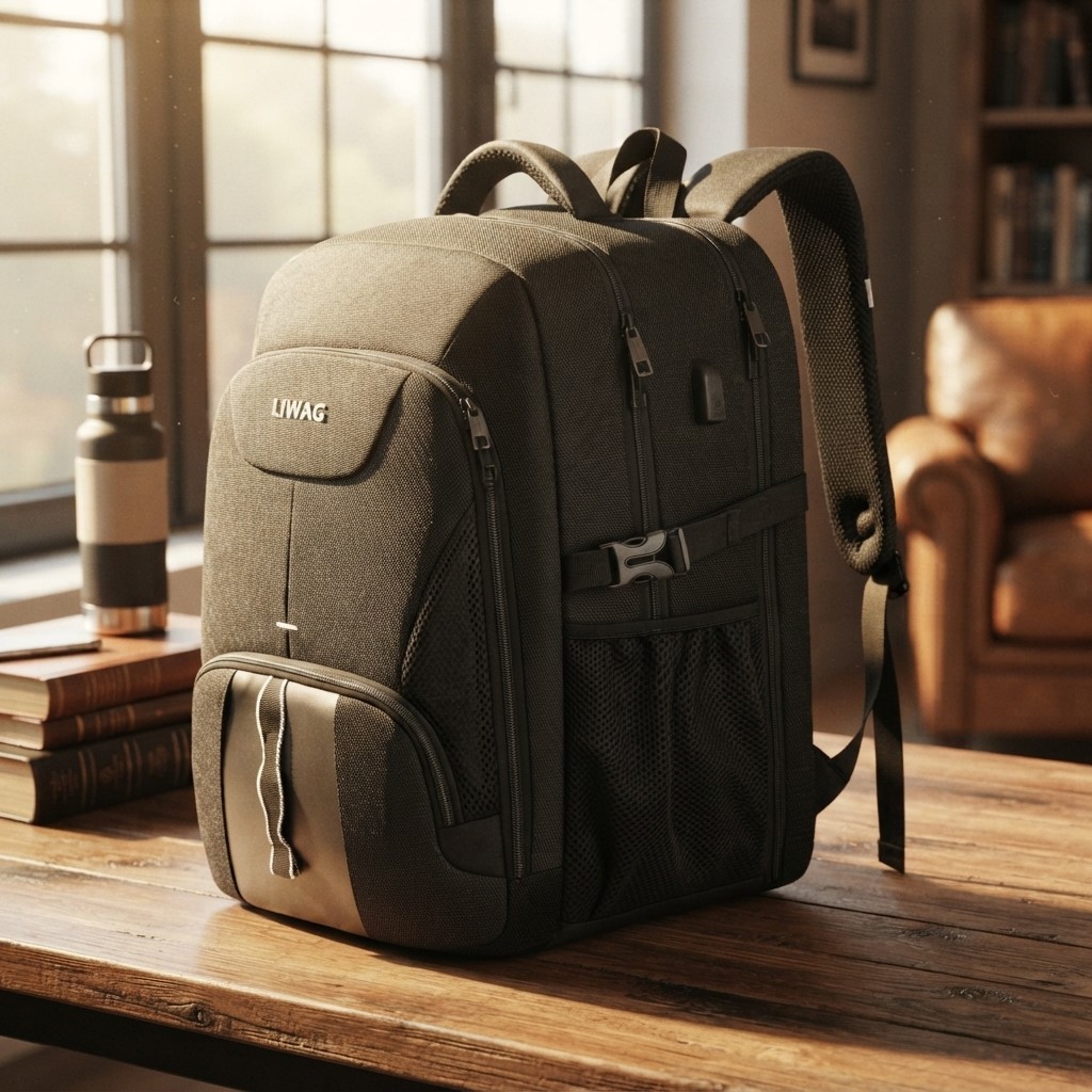 Luxury 50L Waterproof Laptop Backpack for Men with USB Port & Anti-Theft Design