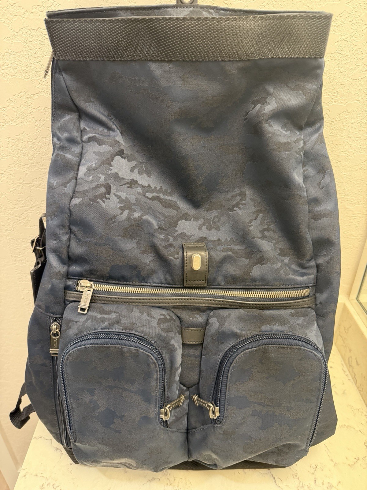 TUMI Alpha Bravo Navy Camo Roll Top Backpack 232388NVYCE