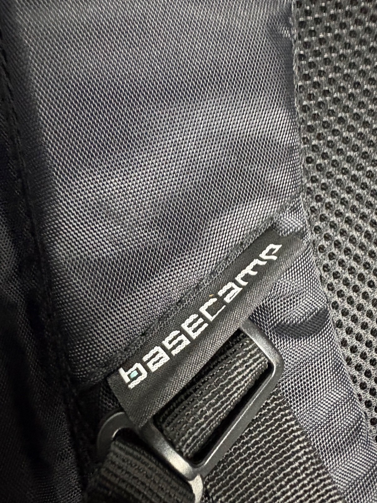 Basecamp Black & Blue Laptop Backpack Watermark Logo Padded Straps Travel Bag