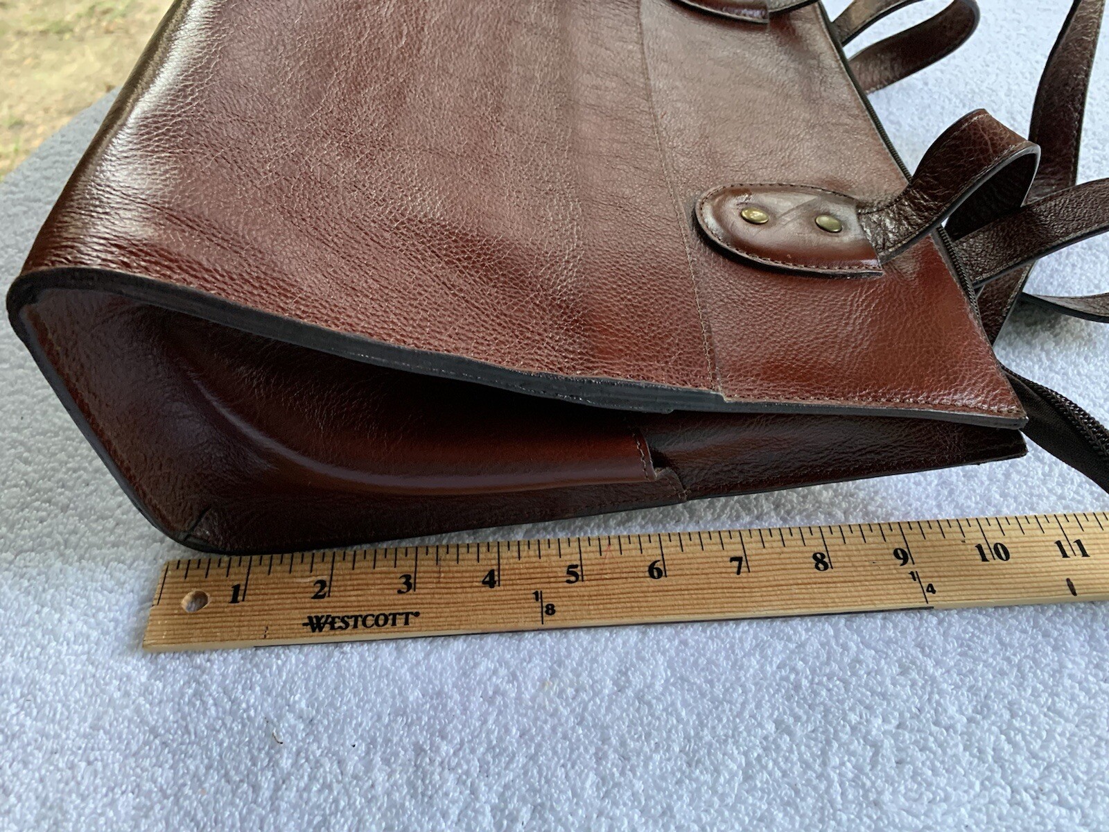 Claire Chase Authentic Fine Leather Bag Tote Made in Colombia Burgundy 14 X 11