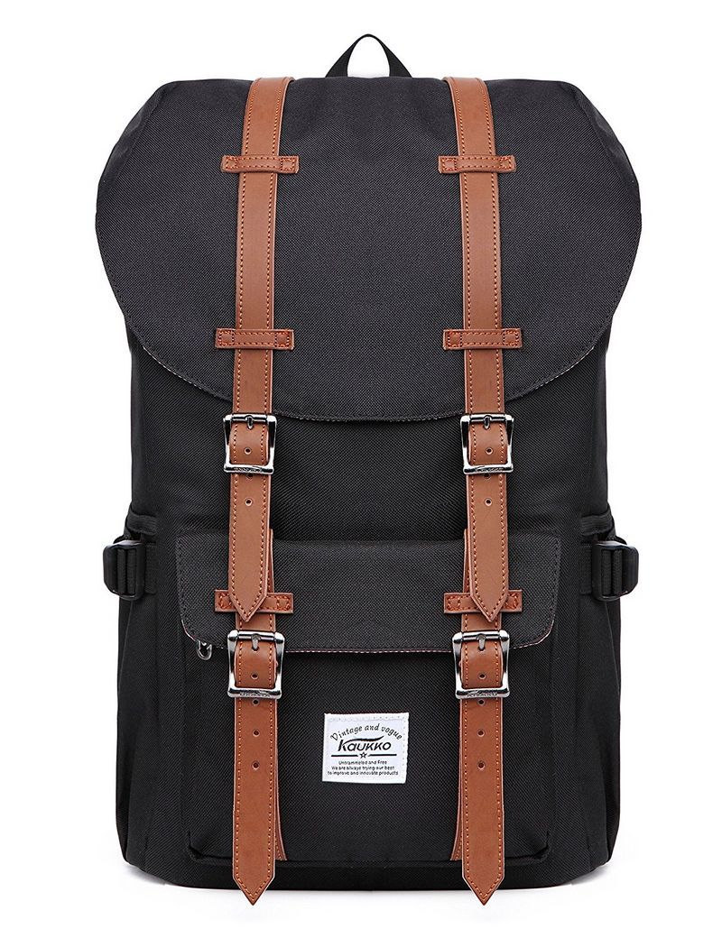 Kaukko Canvas Travel Backpack Satchel Laptop Carry Bag Hiking Camping Heavy Duty