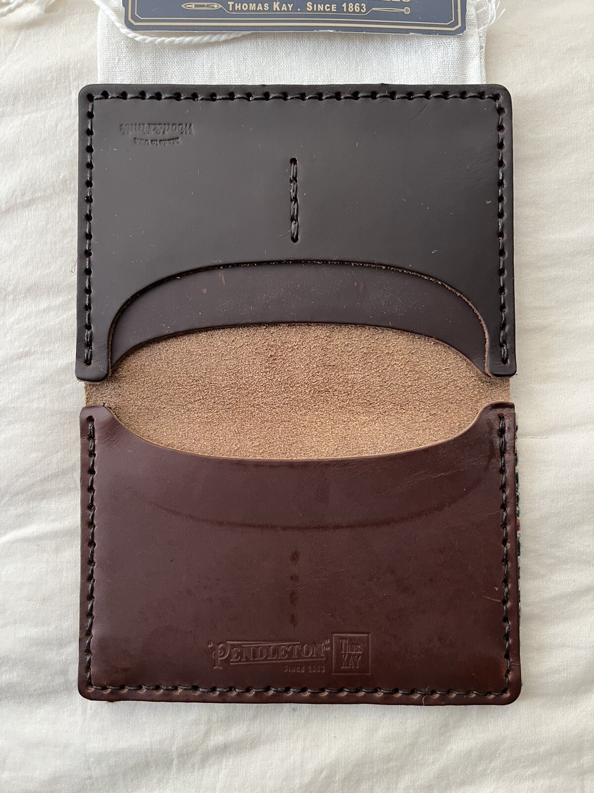 Pendleton Men’s Thomas Kay Passport Case, Tan Leather & Wool Made In USA