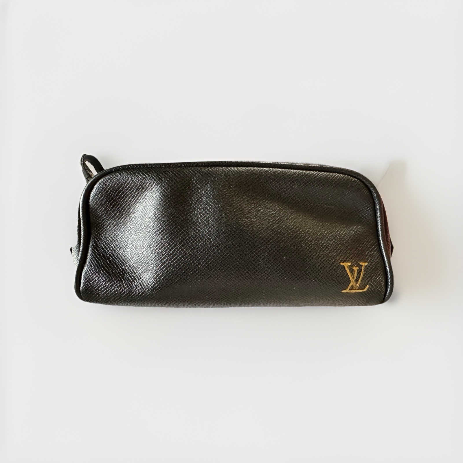 Auth LOUIS VUITTON Trousse Toilette PM Ardoise Taiga Pouch