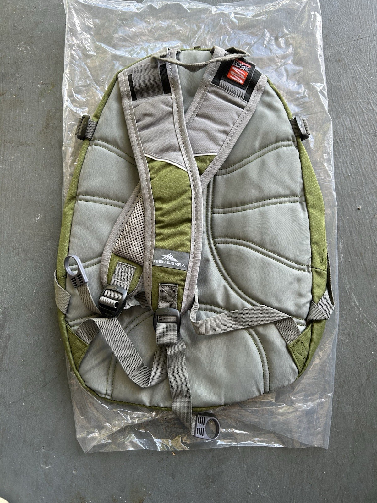 High Sierra Fatboy Tech Backpack College Adult High School Green / Gray NEW