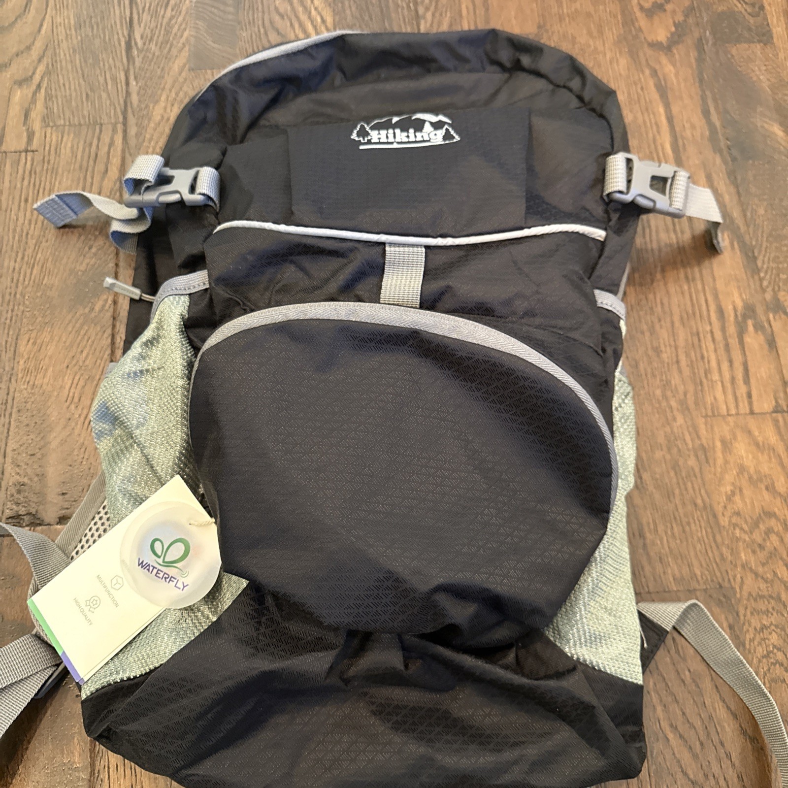 Outdoor Industries Waterfly Backpack Travel Hiking Daypack – Black/Gray