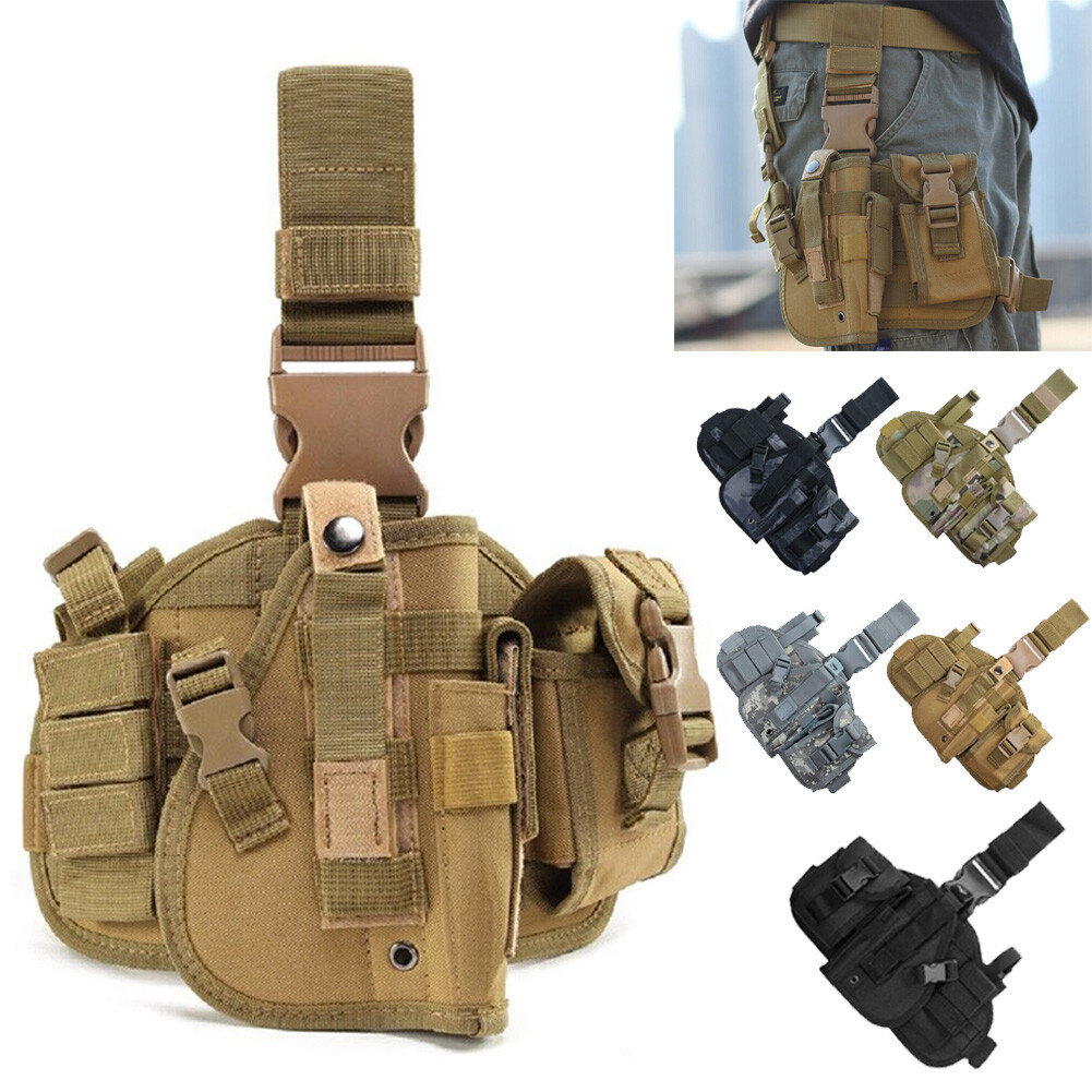 Men’s Outdoor Tactical Drop Leg Bag Military Hiking Thigh Waist Pouch Belt Pack