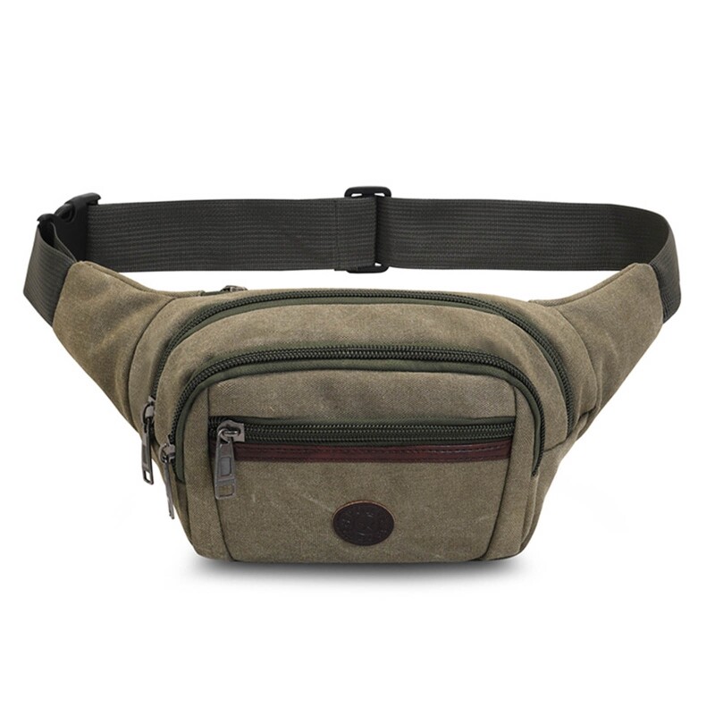 Men Canvas Chest Bag Waist Fanny Pack Belt Travel Hip Bum Shoulder Bags
