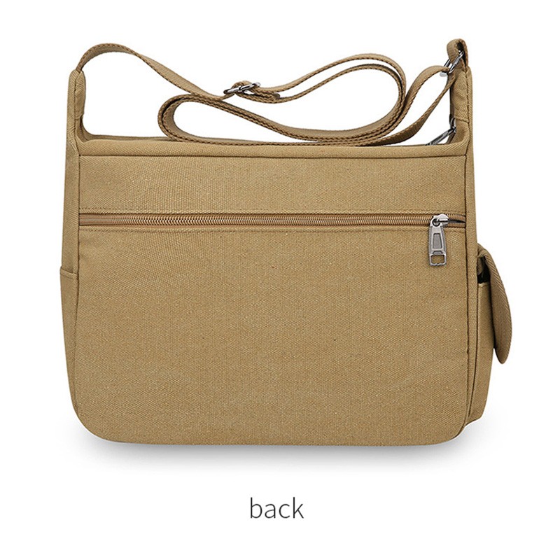 Men’s Canvas Shoulder Crossbody Bag Casual Work Travel Multi-Pocket Satchel