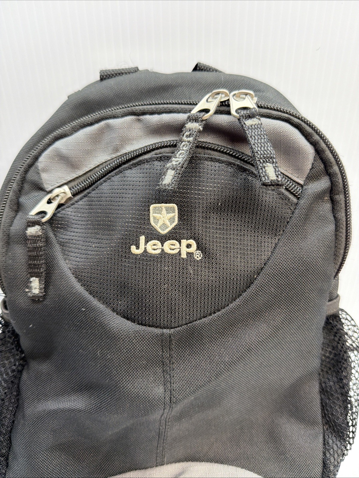 Jeep Mini Backpack Black Gray 12″ x 10″ Small Travel Bag Interior Pockets Logo