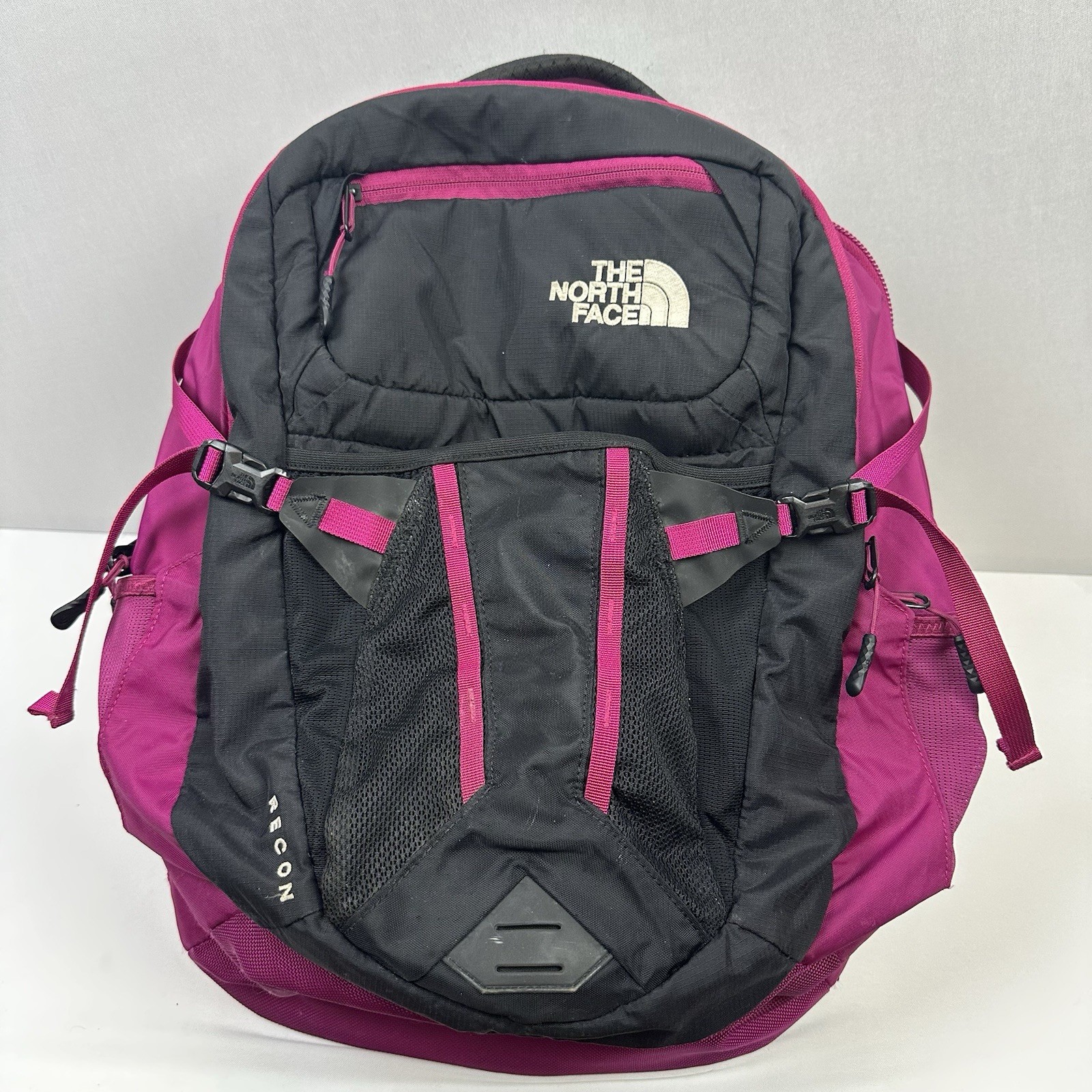 The North Face Recon Laptop Backpack Travel School Bag Gym Black Flex Vent
