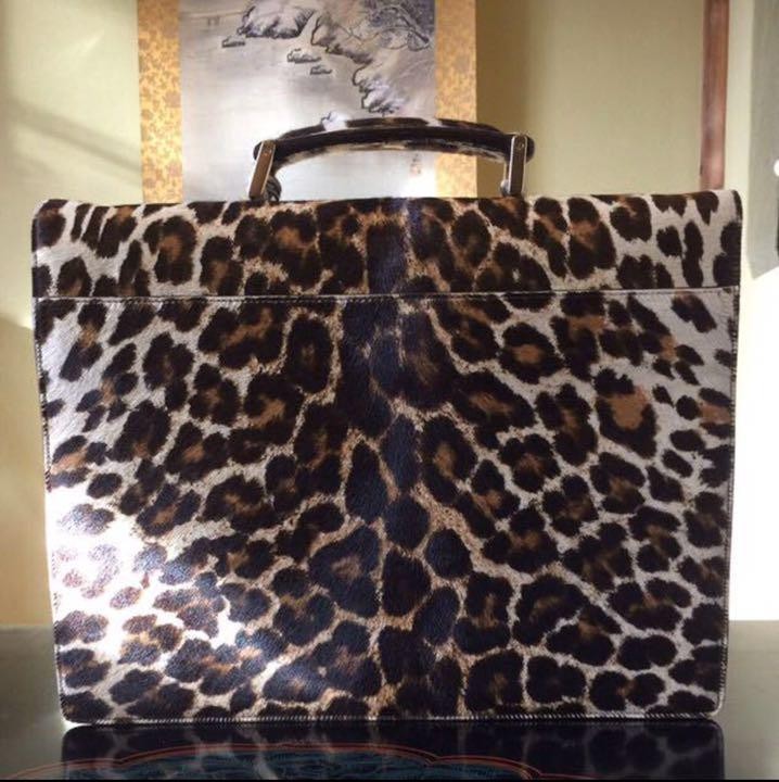 Prada Leopard Print Briefcase Unused