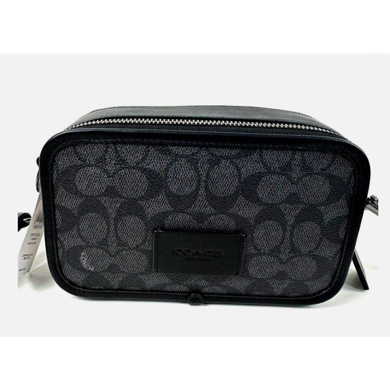 Coach CW365 Wyatt Crossbody Bag In Signature Canvas IN Charcoal/Black