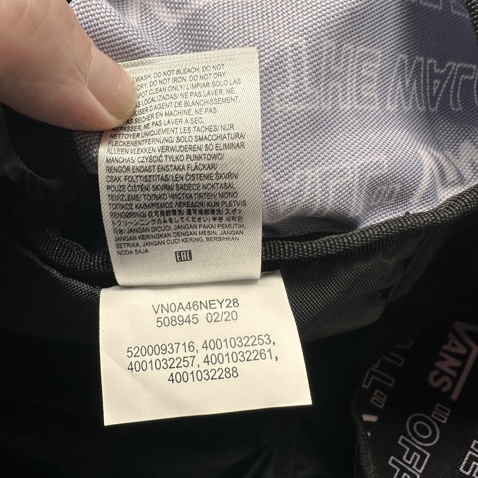 VANS Off The Wall BACKPACK All Over Print AOP Logo Black White SCHOOL Laptop NWT