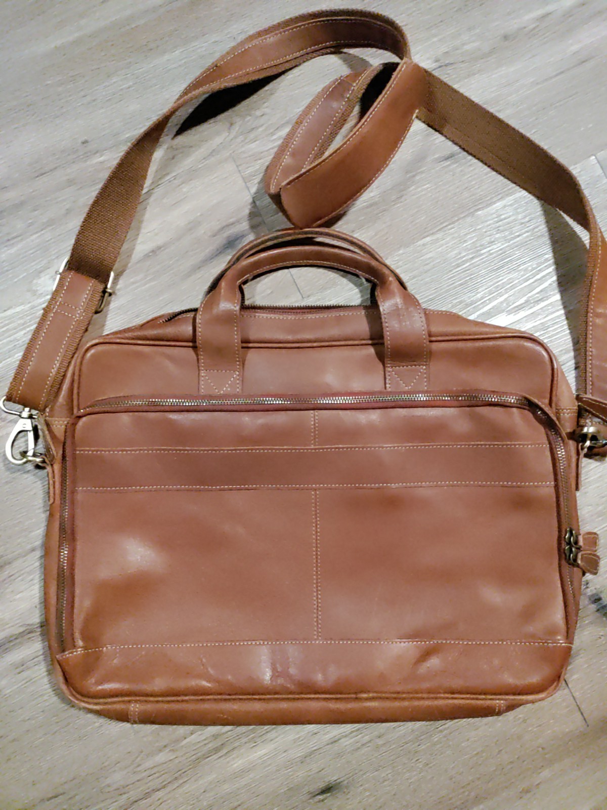 KomalC 16 Inch Leather briefcases Laptop Messenger Bags for Men and Women 