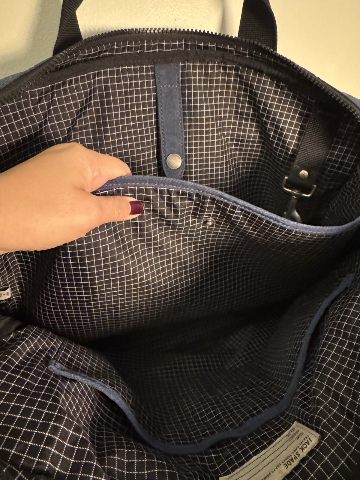 OG Washed Nylon Jack Spade Laptop Light Weight Brief Case Navy Blue With Strap
