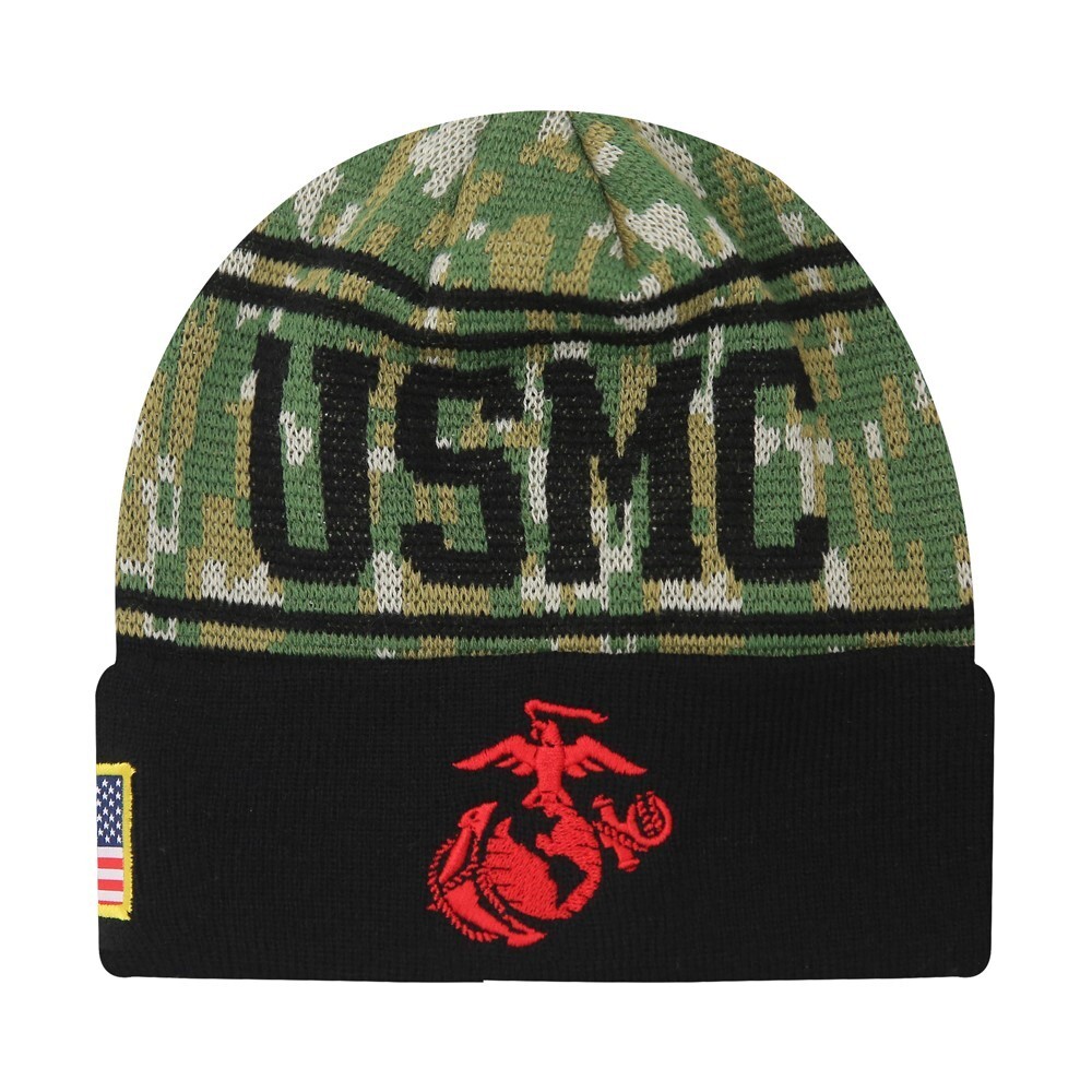 Icon Sports U.S. Marine Beanie Official Embroidered Flag USMC – Camo USMC