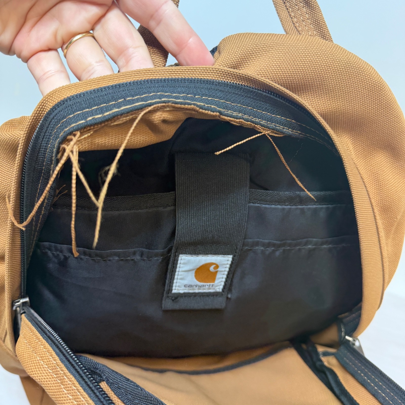 Carhartt Brown Foundry Series Backpack Embroidered Rugged Work Bag