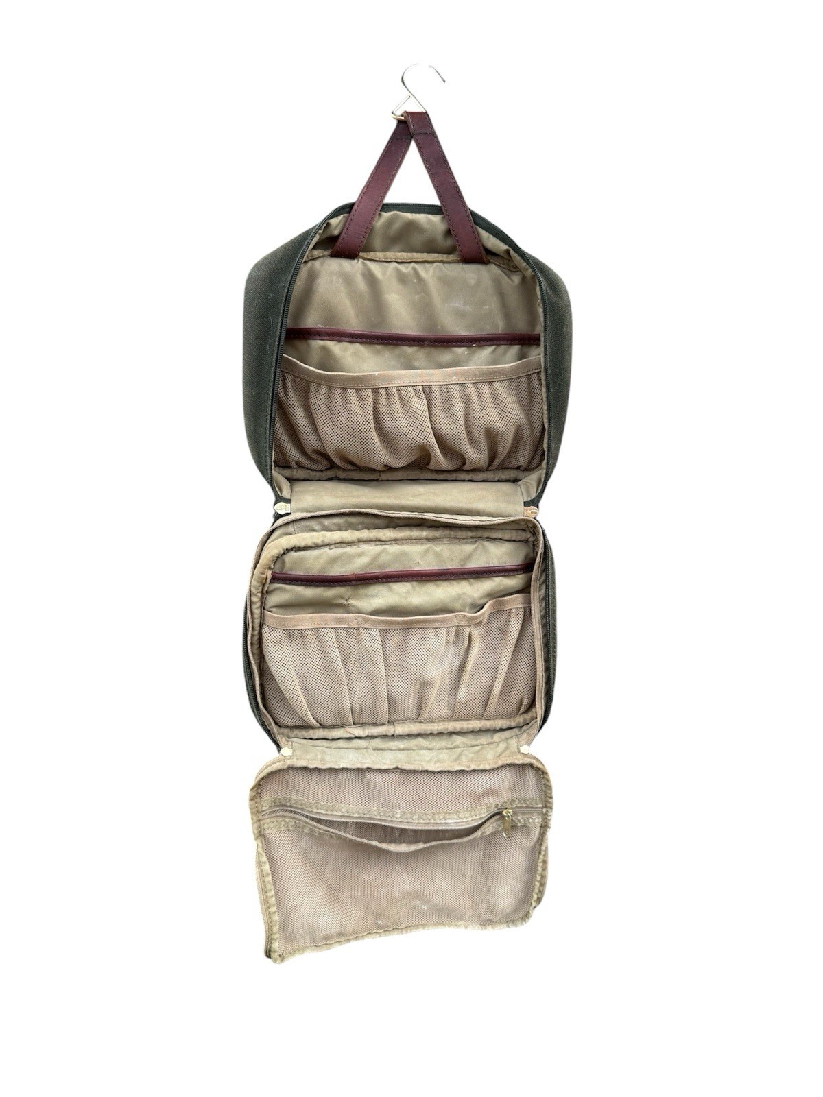 Orvis Battenkill Travel Hanging Toiletry Bag Dopp Kit Canvas & Leather