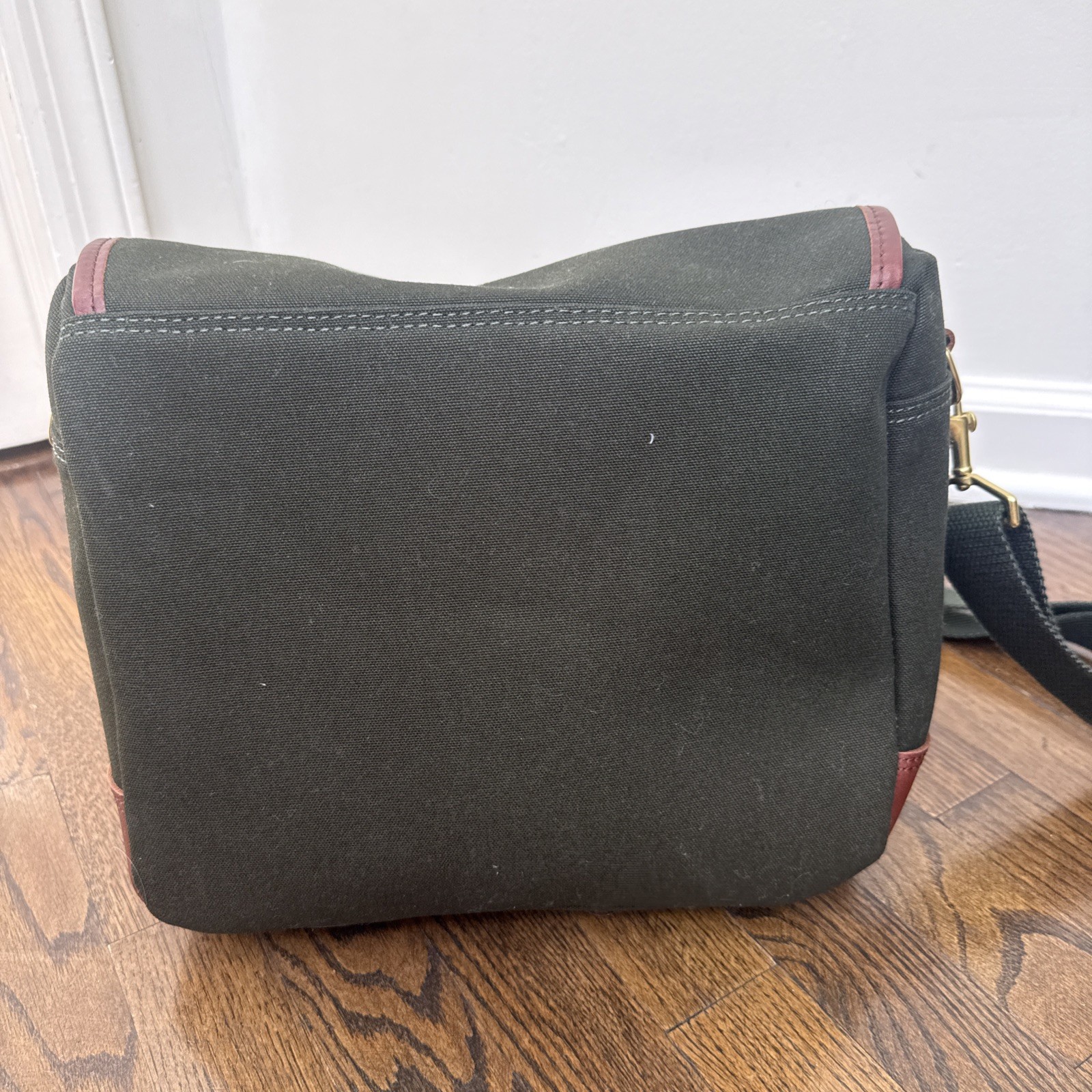 Orvis Leather Canvas Green Briefcase Messenger Shoulder Bag Satchel