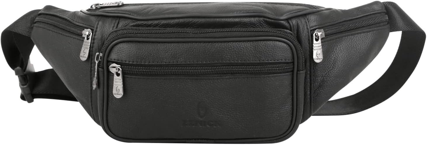 Men’s Genuine Leather Chest Sling Bag Waist Hip Bum Cowhide Messenger Pack