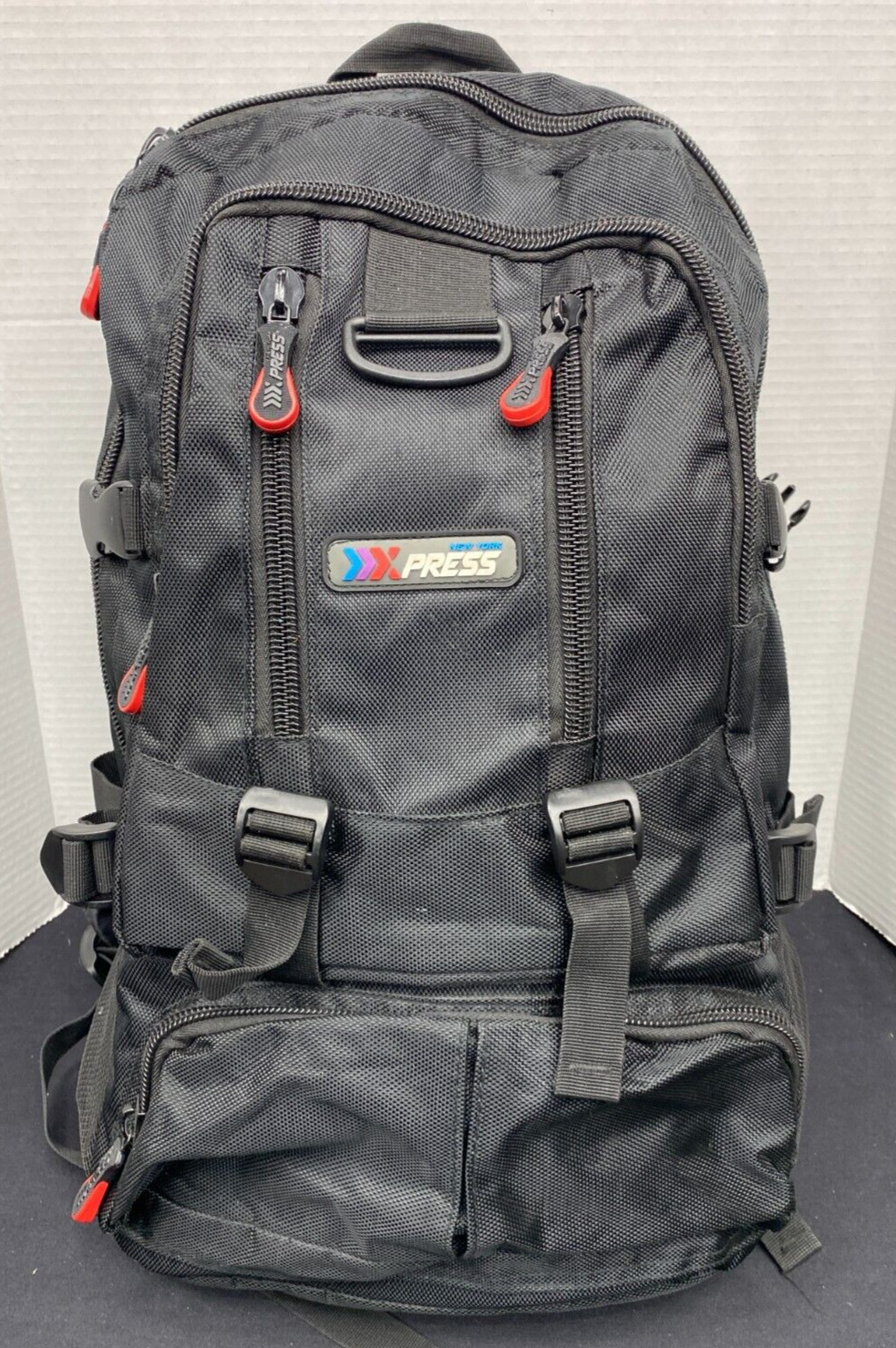 NY Xpress Book Bag Padded Straps With Waist Belt gray/Black preowned B26