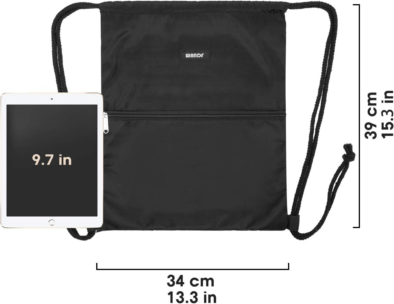 Drawstring Backpack String Bag Sackpack Cinch Water Resistant Nylon for Gym Shop