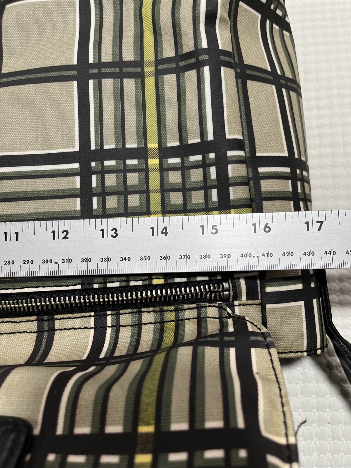 Bodhi Tan Plaid Coated Linen Shoulder Handbag computer cross body XLarge