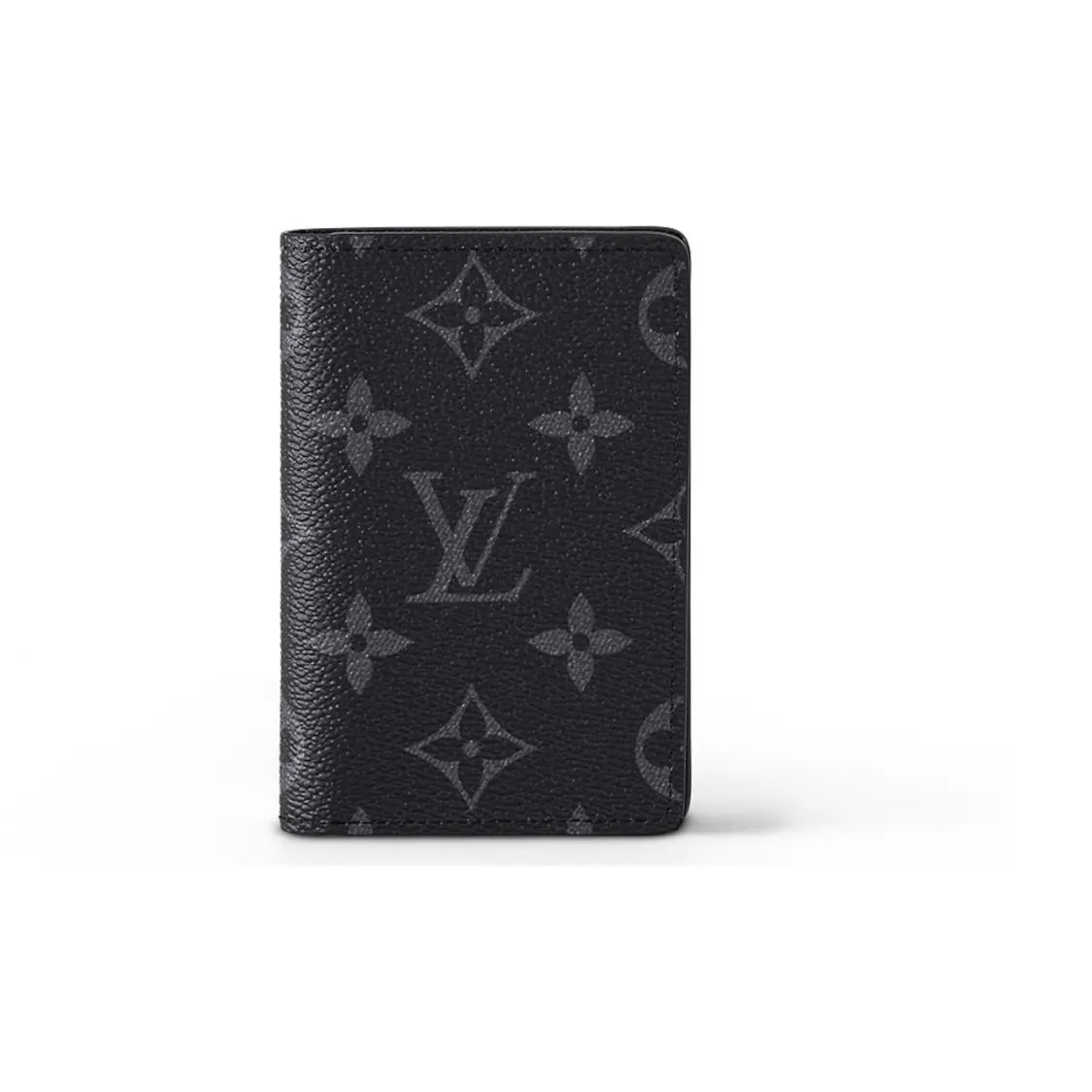 LOUIS VUITTON Double Fold Coated Canvas Wallet Men’s Black 2.9×0.4×4.3 in