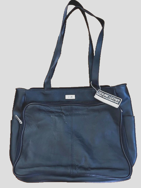 Bill Blass Black NWT Leather Mens Laptop Briefcase Tote Bag 2 Extra Accessories