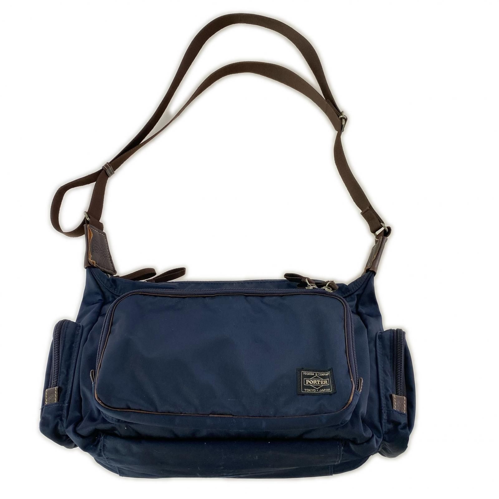 Authentic PORTER Yoshida Kaban Navy Shoulder Bag 28cm x 21cm x 15cm DamagedOpt