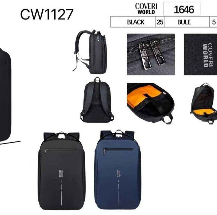MENS COVERI MINIMAL STYLE TRAVEL BACKPACK WITH POCKET PC HOLDER AND IPAD HOLDER SUPER