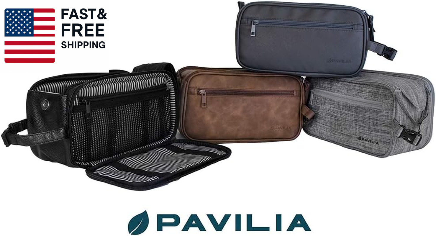 Toiletry Bag for Men, Travel Essentials Shaving Dopp Kit, Mens Travel Bag Toilet