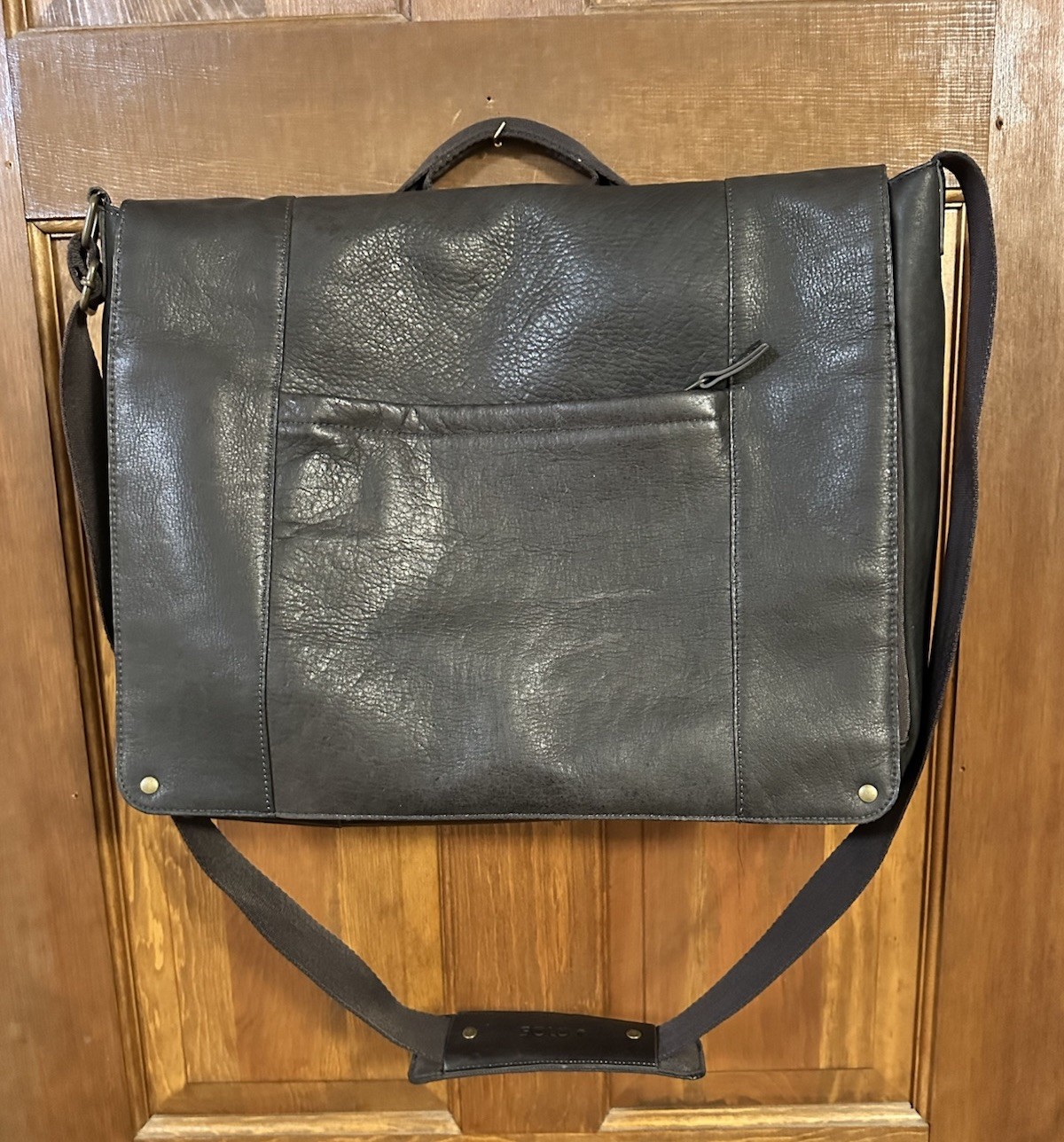 Solo Genuine Leather Messenger Shoulder Briefcase Men’s Laptop Travel