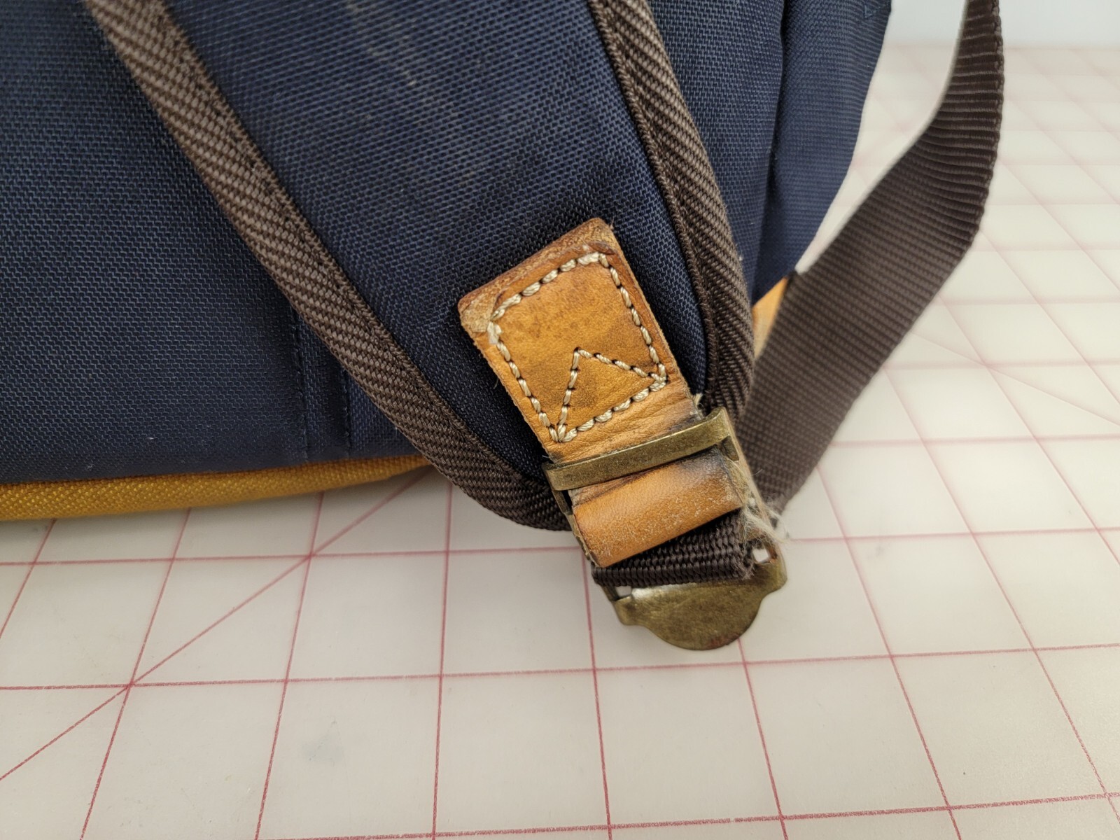 Master-Piece Backpack – Made in Japan Navy & Tan Leather.