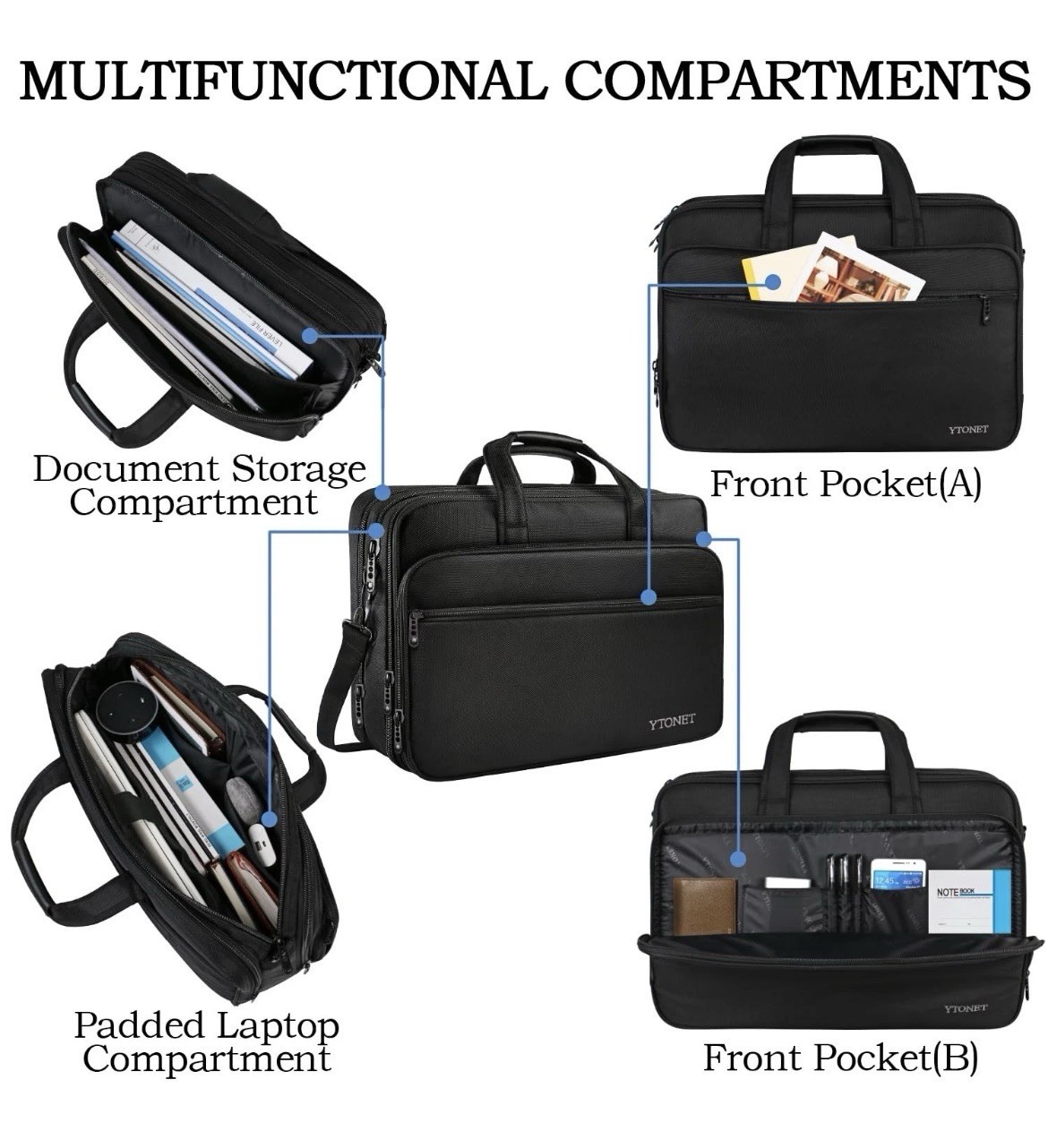Ytonet Gaming Laptop Briefcase 17 Inch, Expandable Extra Large Case for Computer